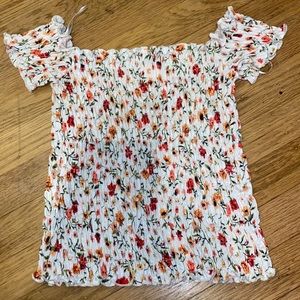 Floral over the shoulder crop top